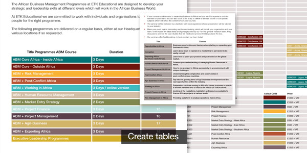 table in indesign